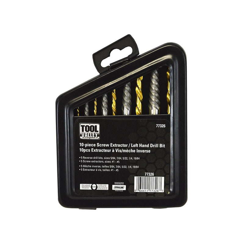 Tool Valley Tool Valley Screw Extractor Left Hand Drill Bit - 10 Pieces - DynalineTool Valley