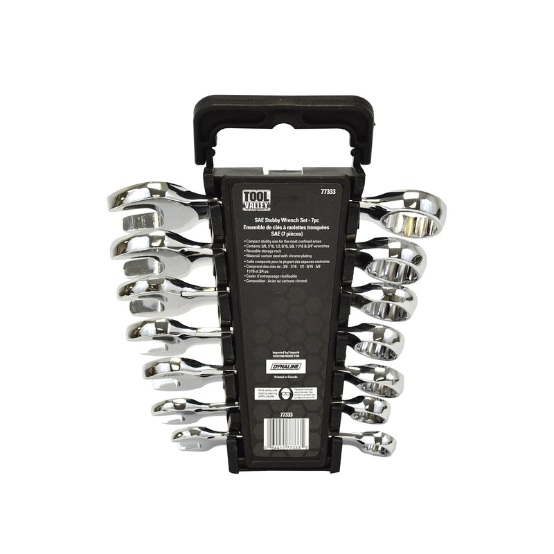 Tool Valley Tool Valley S.A.E. Stubby Wrench Set - 7 Pieces - DynalineTool Valley
